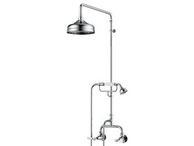 Posh Canterbury Exposed Twin Telephone Shower Set Lever with Porcelain Handle Chrome (3 Star)