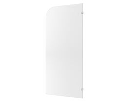 Hero - Kado Lux Frameless Curved Right Fluted Panel with Wall Clips 1000mm Brushed Nickel