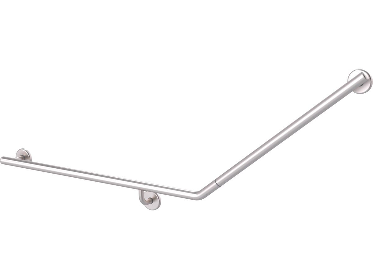 Mizu Drift 840 x 715 x 40 Degree Accessible Toilet Grab Rail Modular Left Hand Brushed Stainless Steel