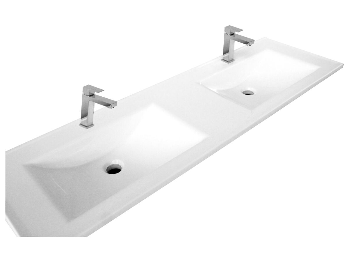 Espire 1500mm Vanity Unit with Kick Double Bowl 2 Door 6 Drawers Wave