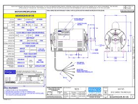 Specification Sheet - Fasco Fan Motor 240V 750W 809455QVB-B13S