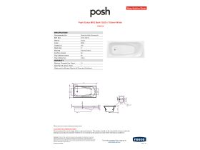 Specification Sheet - Posh Solus MK2 Bath 1520 x 755mm White