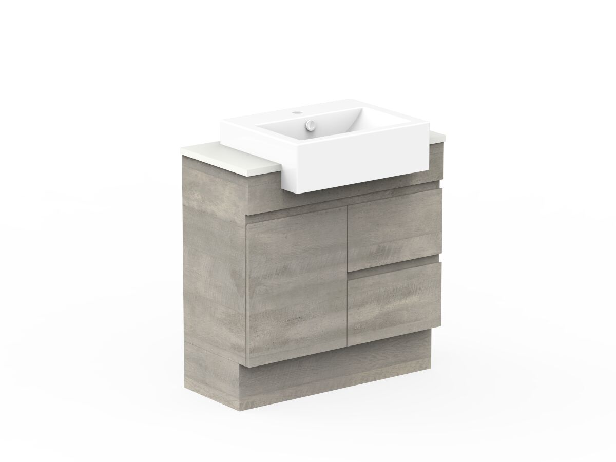 Posh Domaine 750mm Floor Mount Vanity Unit SemiRecessed Friday Top (no