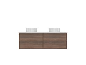 Kado Aspect Wall Hung Vanity Unit 1500mm Double Bowl 4 Drawer Corian 20mm Top
