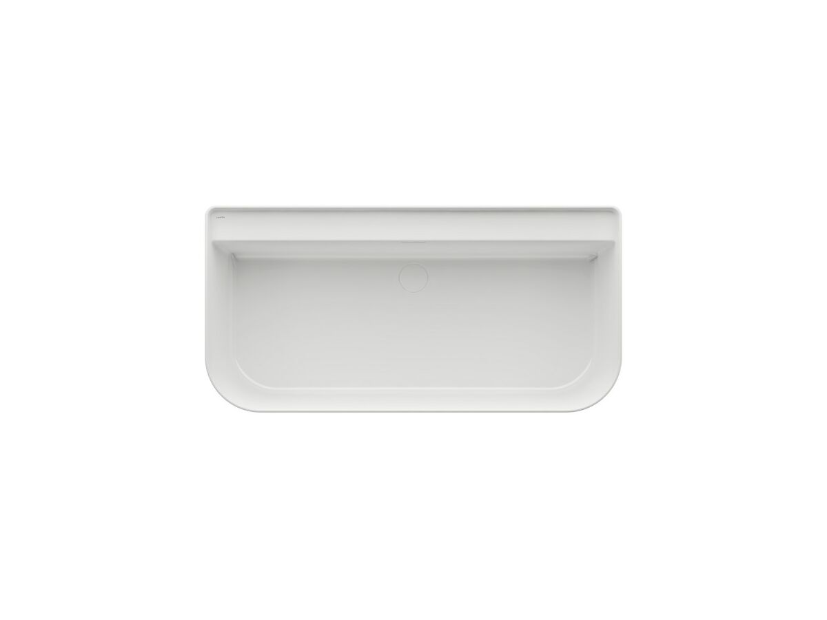 LAUFEN Sonar Freestanding Back to Wall Bath with Overflow Plug & Waste 1600 x 815 Sentec White