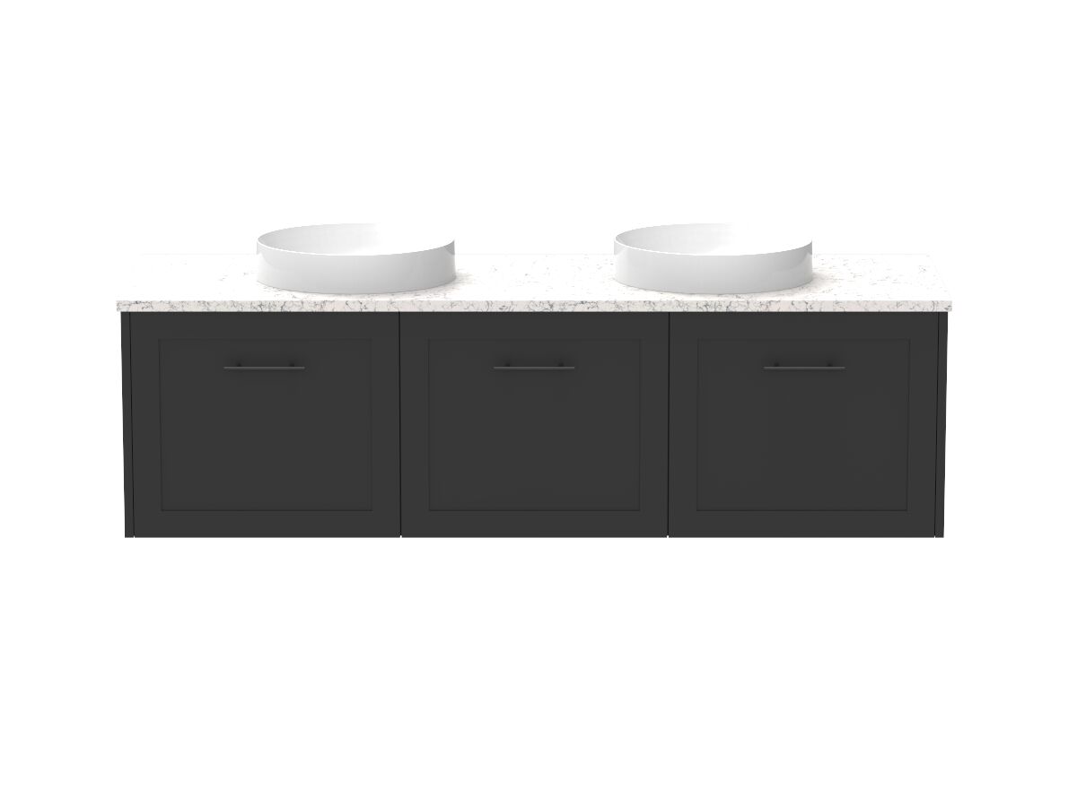 Kado Lux All Door 1500mm Double Bowl Wall Hung Caesarstone