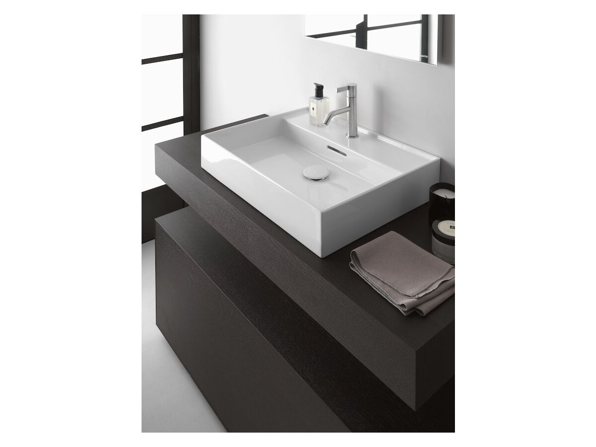 LAUFEN Kartell Wall/Counter Basin 1 Tap Hole with Over Flow 600x460 White