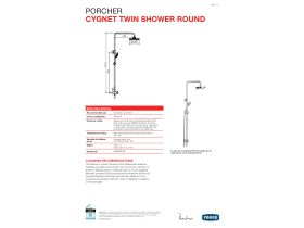 Technical Guide - Porcher Cygnet Twin Shower Round Chrome (3 Star)