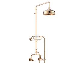 Posh Canterbury Exposed Twin Telephone Shower Set Lever Brass Gold (3 Star)
