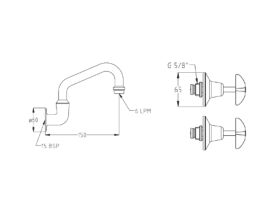 Wall Mounted Sink Set with Upswept Swivel