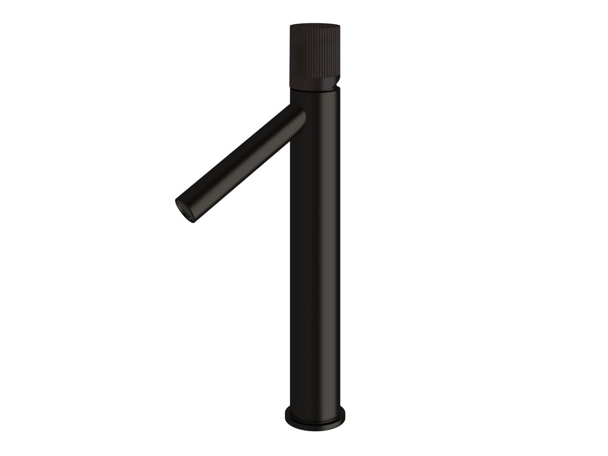 Milli Pure Extended Basin Mixer Tap with Linear Textured Handle Matte Black (6 Star)