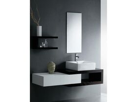 Mizu Bloc Wall Hung Vanity Unit No Basin 1500mm Black/ White
