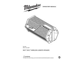 User Manual - Milwaukee M12 and M18 Wireless Jobsite Speaker