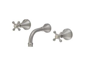 Kado Era Wall Basin Set 150mm Cross Handles Brushed Nickel (5 Star)