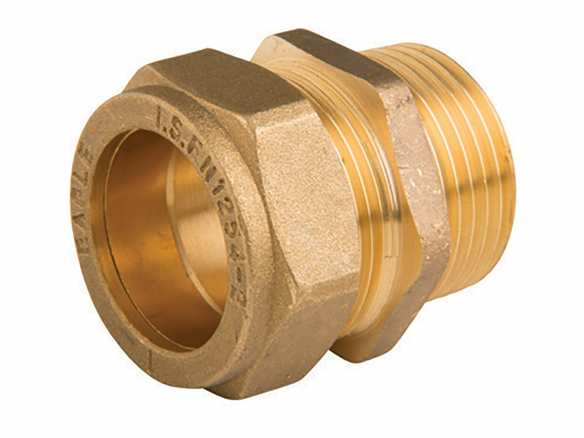 Brass Gas Compression Male Coupling 15X15 Bsp