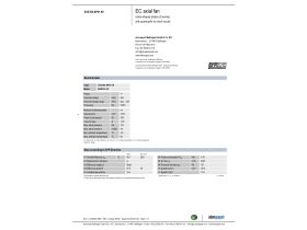Specification Sheet - EBM EC Fan S3G350AP0160 350mm S-Series