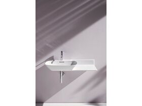 LAUFEN Ino Wall Basin with Shelf Left Hand Bowl with Overflow 1 Taphole 900mm White