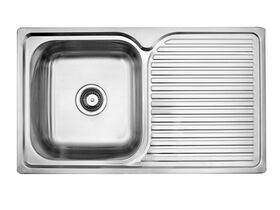 POSH Solus MKII Single Bowl Inset Sink 850mm Left Hand Bowl, 1 Taphole Stainless Steel