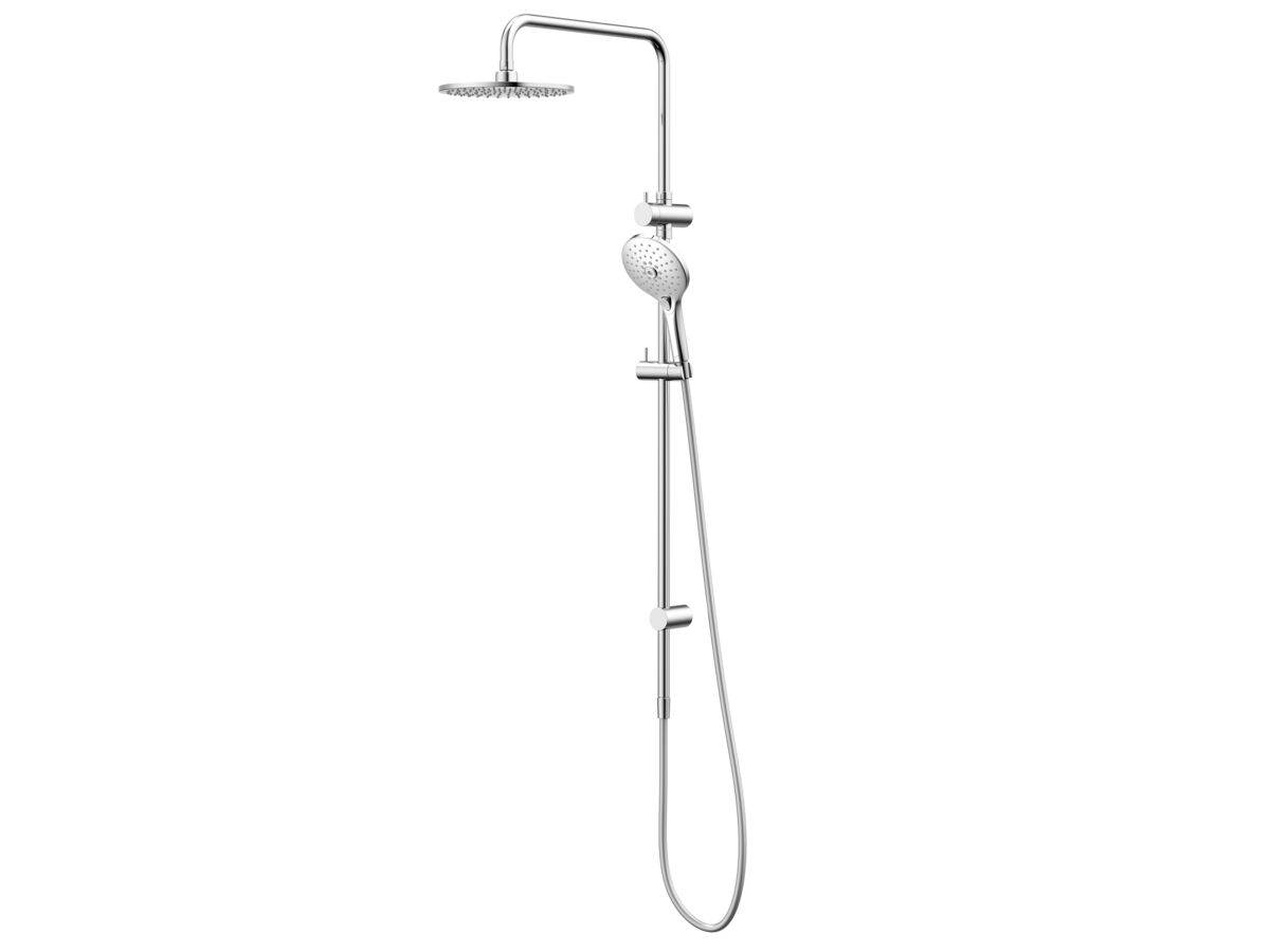 Posh Domaine Twin Rail Shower with Top Rail Water Inlet Chrome (3 Star