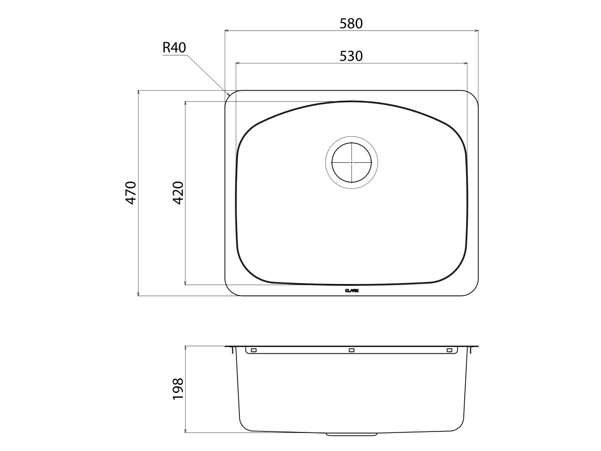 Edgeline Flushline Laundry Trough No Taphole Stainless Steel