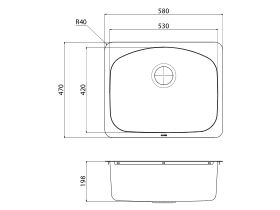 Edgeline Flushline Laundry Trough No Taphole Stainless Steel