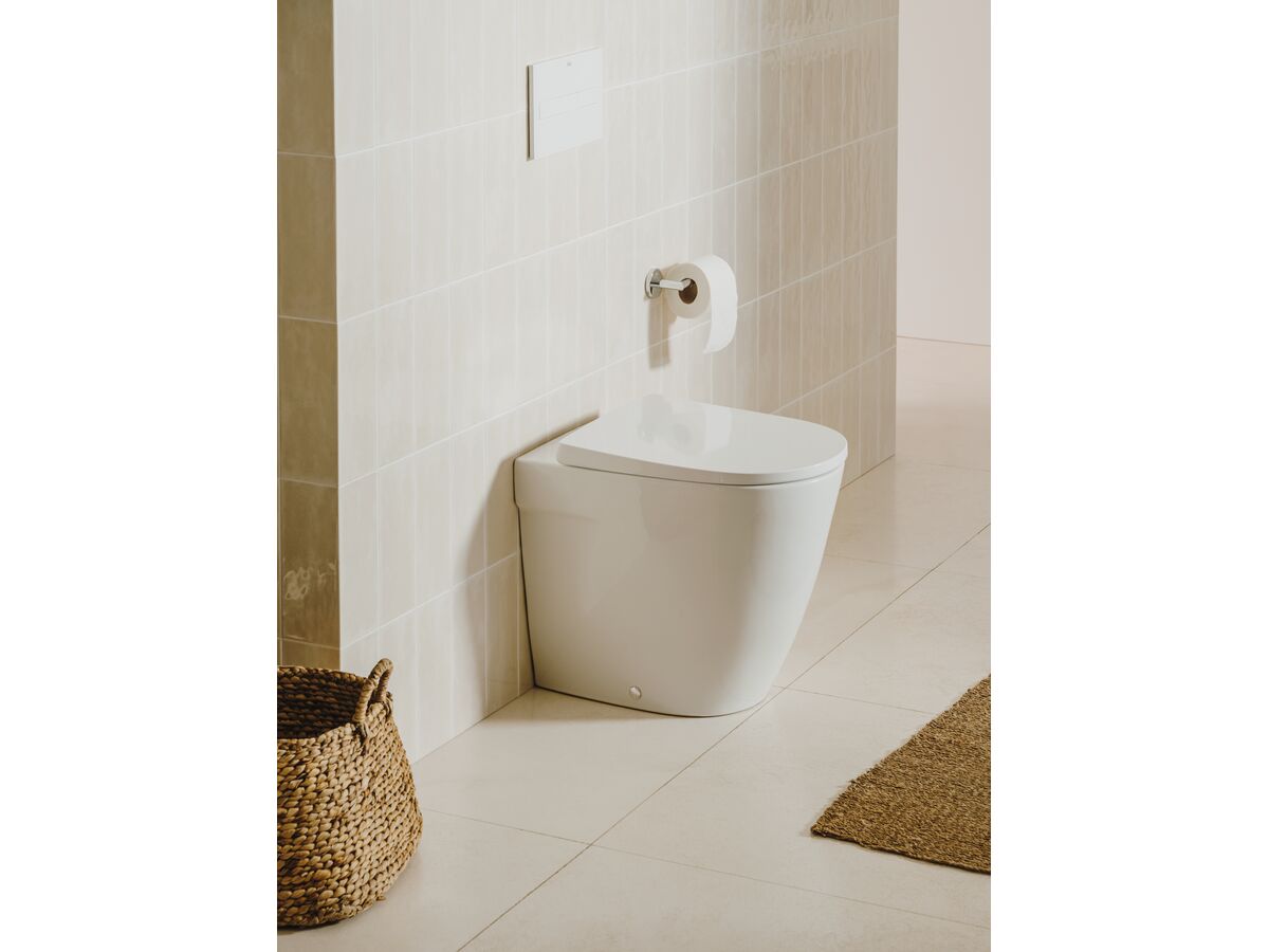 Roca Ona Back To Wall Rimless Pan with Soft Close Quick Release Toilet Seat White (4 Star)