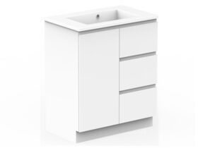 Posh Domaine Conventional 750mm Floor Mounted Vanity Unit Cast Marble Centre Basin