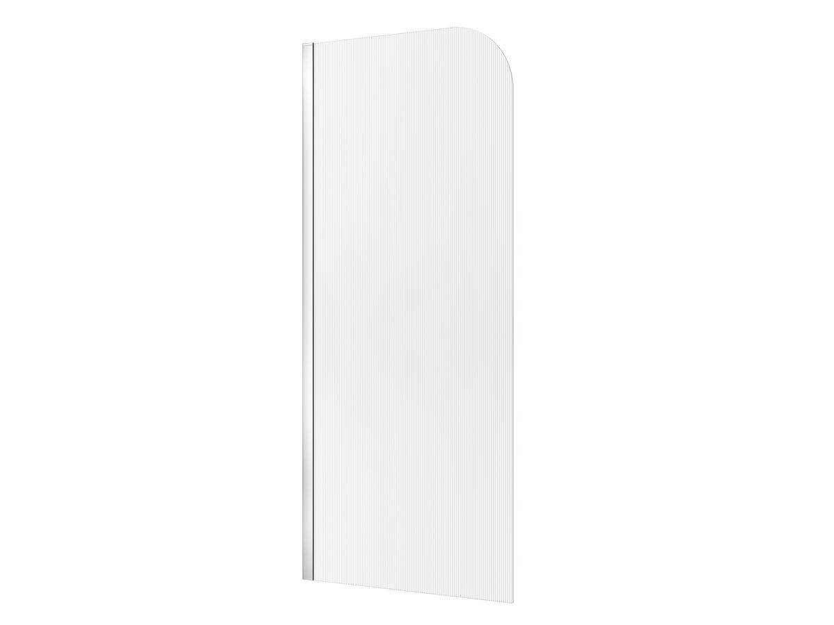 Hero - Kado Lux Frameless Curved Left Fluted Panel with Wall Channel 900mm Chrome
