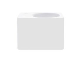 Kado Lussi 420mm Right Hand Wall Basin with Overflow No Taphole Matt White Solid Surface