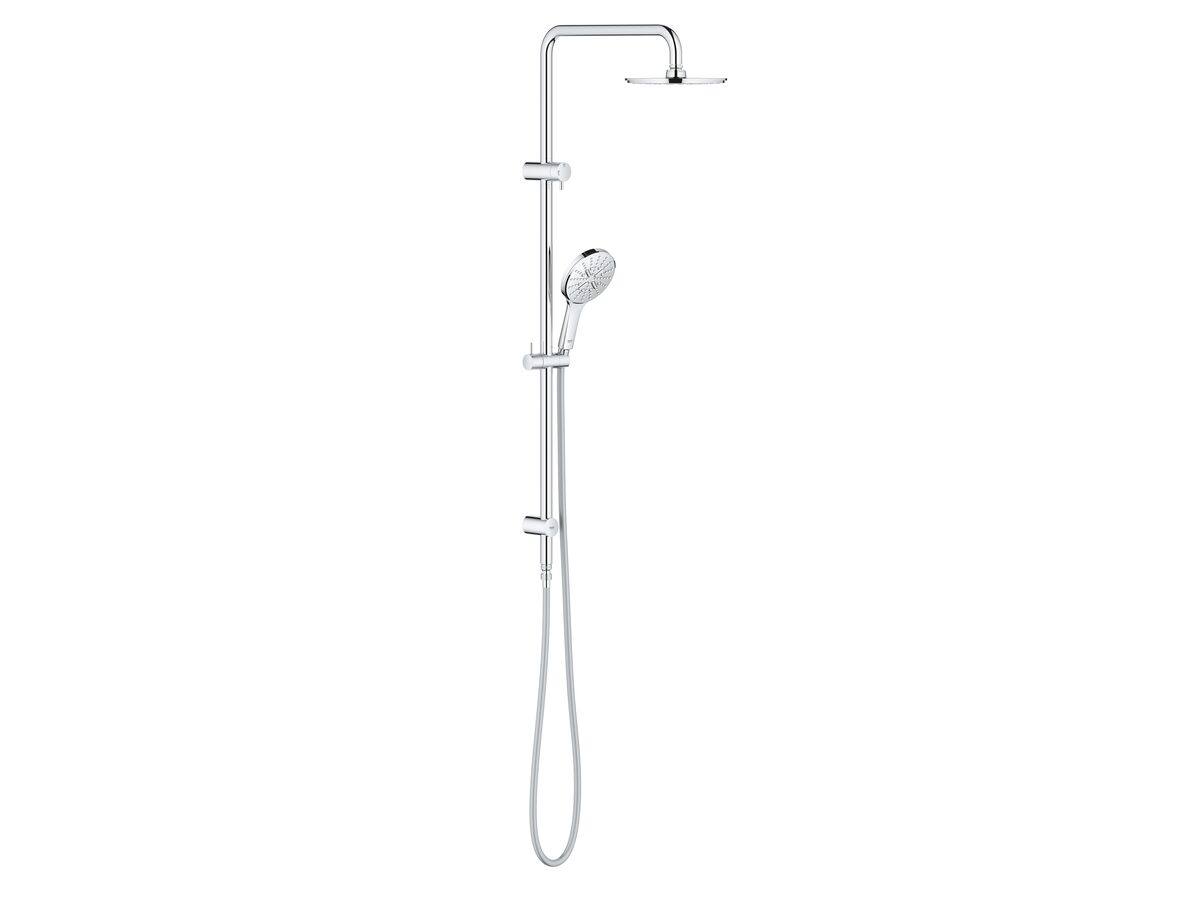 GROHE Rainshower SmartActive Twin Rail Shower Round with Top Rail Water