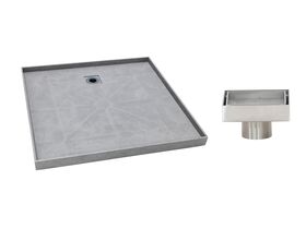 Posh Solus Tile Over Shower Tray with Rear Stainless Steel Tile Insert Waste 1200mm x 900mm