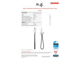Specification Sheet - Milli Pure Microphone Handshower with Fixed Bracket Chrome (3 Star)