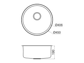 AFA Infinity Outdoor Undermount / Inset Round Sink No Taphole with Quick-Fit Clips 450mm Stainless Steel