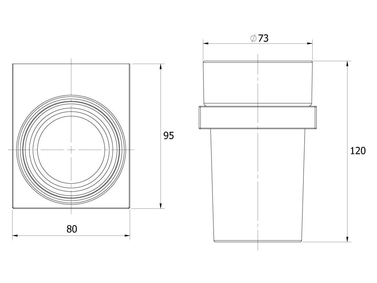 Milli Edge Wall Mounted Tumbler Glass/ Chrome from Reece