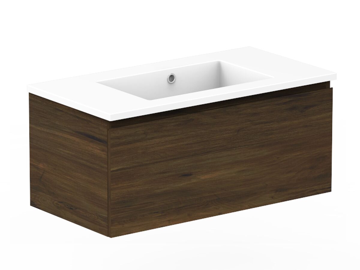 Posh Domaine All-Drawer 900mm Wall Hung Vanity Cast Marble Top Centre Basin