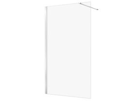 Hero - Kado Lux Frameless Rectangular Panel with Wall Channel Clear Glass 1200mm Chrome