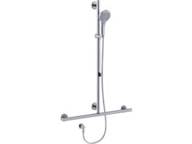 Mizu Drift 700 x 1100mm T-Shower Modular Grab Rail Kit 3 function with Push Pull Chrome / Polished Stainless Steel (5 Star)