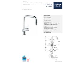 Technical Guide - GROHE Minta U Sink Mixer with Pull Out (Squareline) Chrome (4 Star)