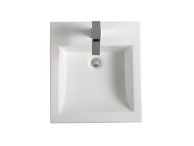 Kado Lux Semi Recessed Basin with Overflow 420mm x 470mm 1 Taphole White