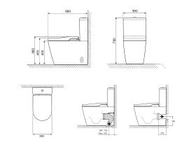 Roca In-Wash Inspira Smart Toilet Close Coupled Back to Wall (4 Star)