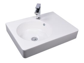 Kado Lux Wall Basin with Shelf 580 x 440mm 1 Taphole White