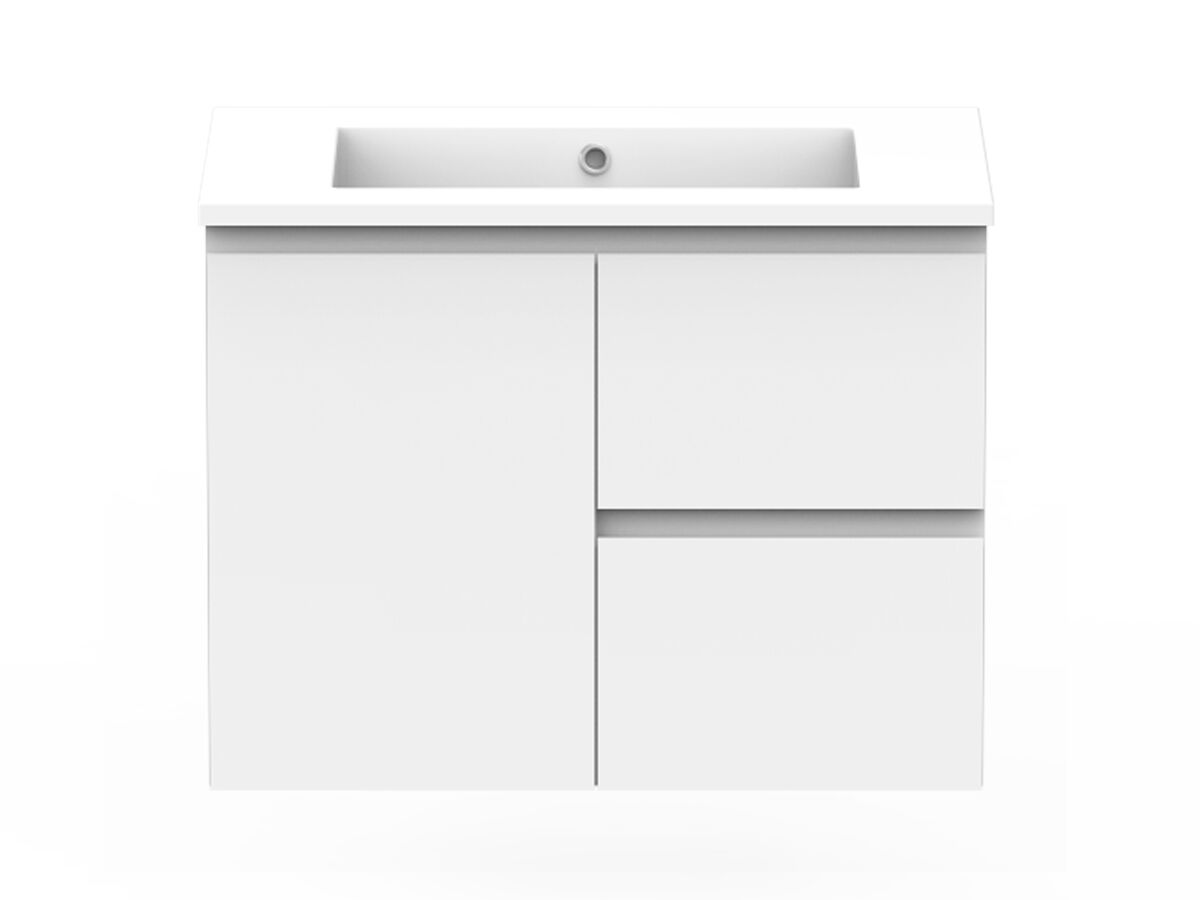 Posh Domaine Conventional 750mm Wall Hung Vanity Cast Marble Centre