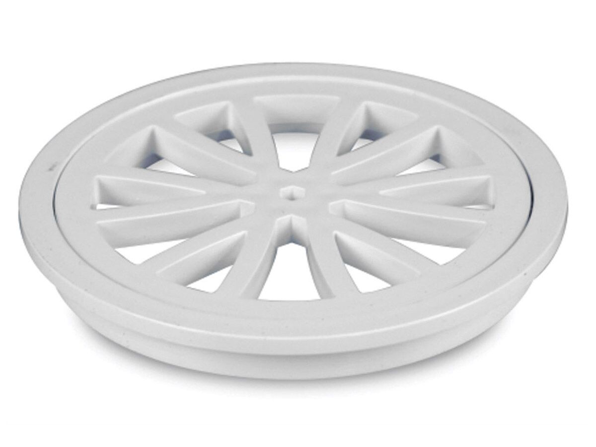 Stubby Floor Grate Plastic Round White 100mm from Reece