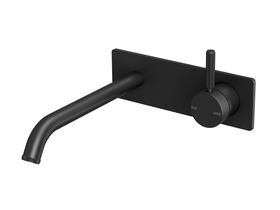 Hero - Milli Etch Wall Basin/Bath Mixer Tap Set Square Backplate Matte Black (6 Star)