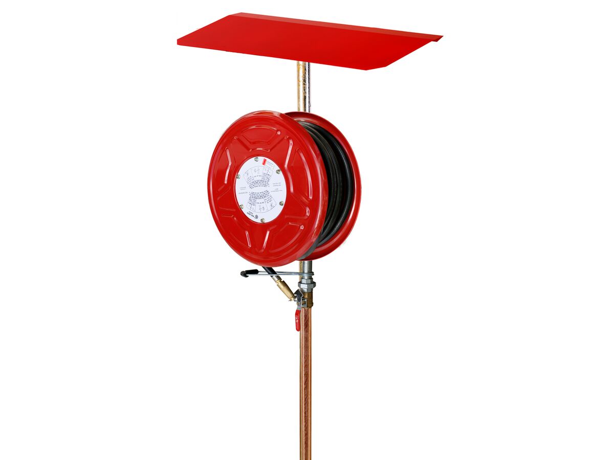 Freestanding Fire Reel with Stand & Sunshield 36M