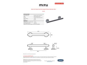 Specification Sheet - Mizu Drift 300mm Grab Rail Straight Polished Stainless Steel