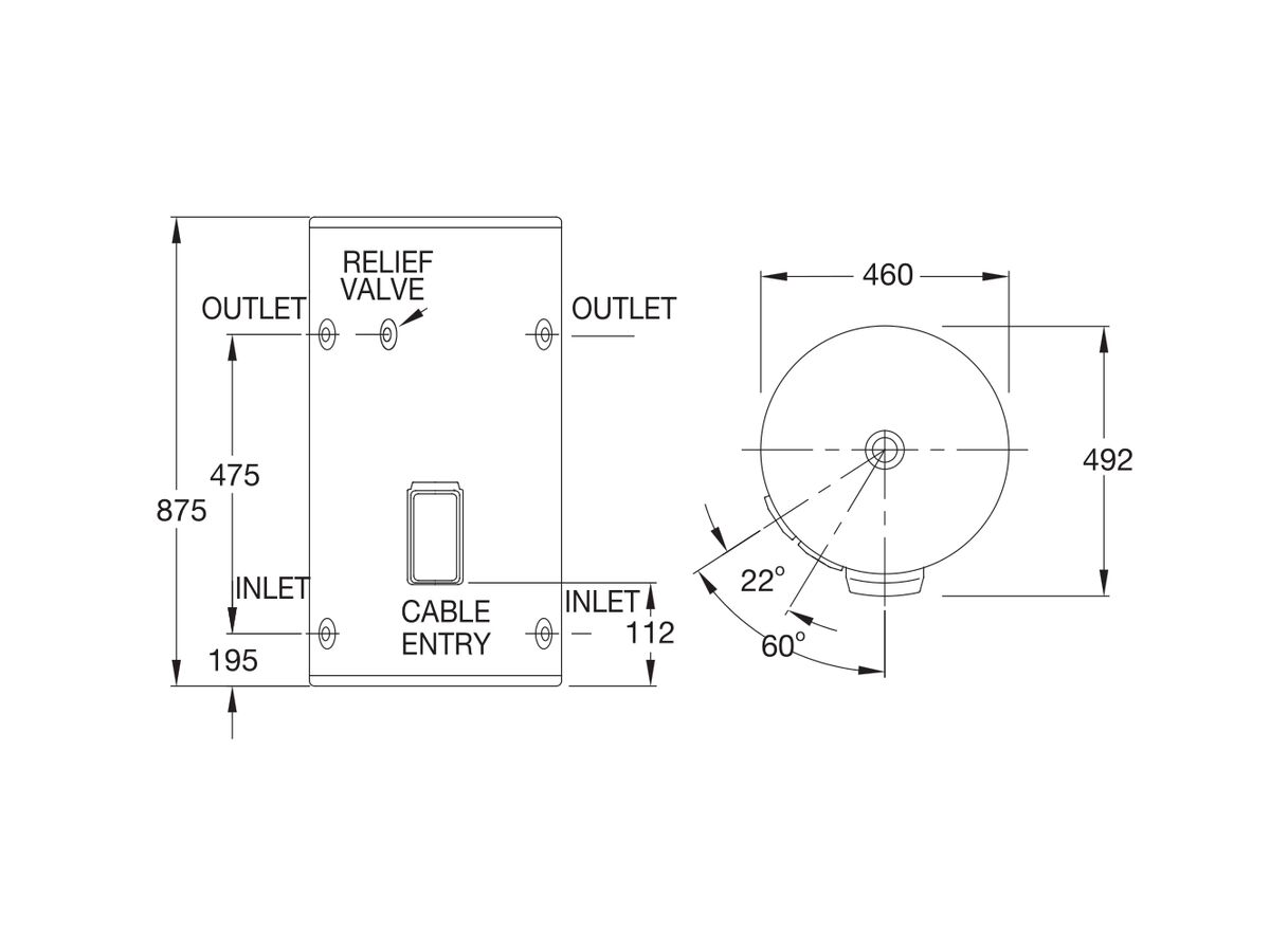 Everhot 80L 3.6kW Single Element Electric Hot Water System from Reece