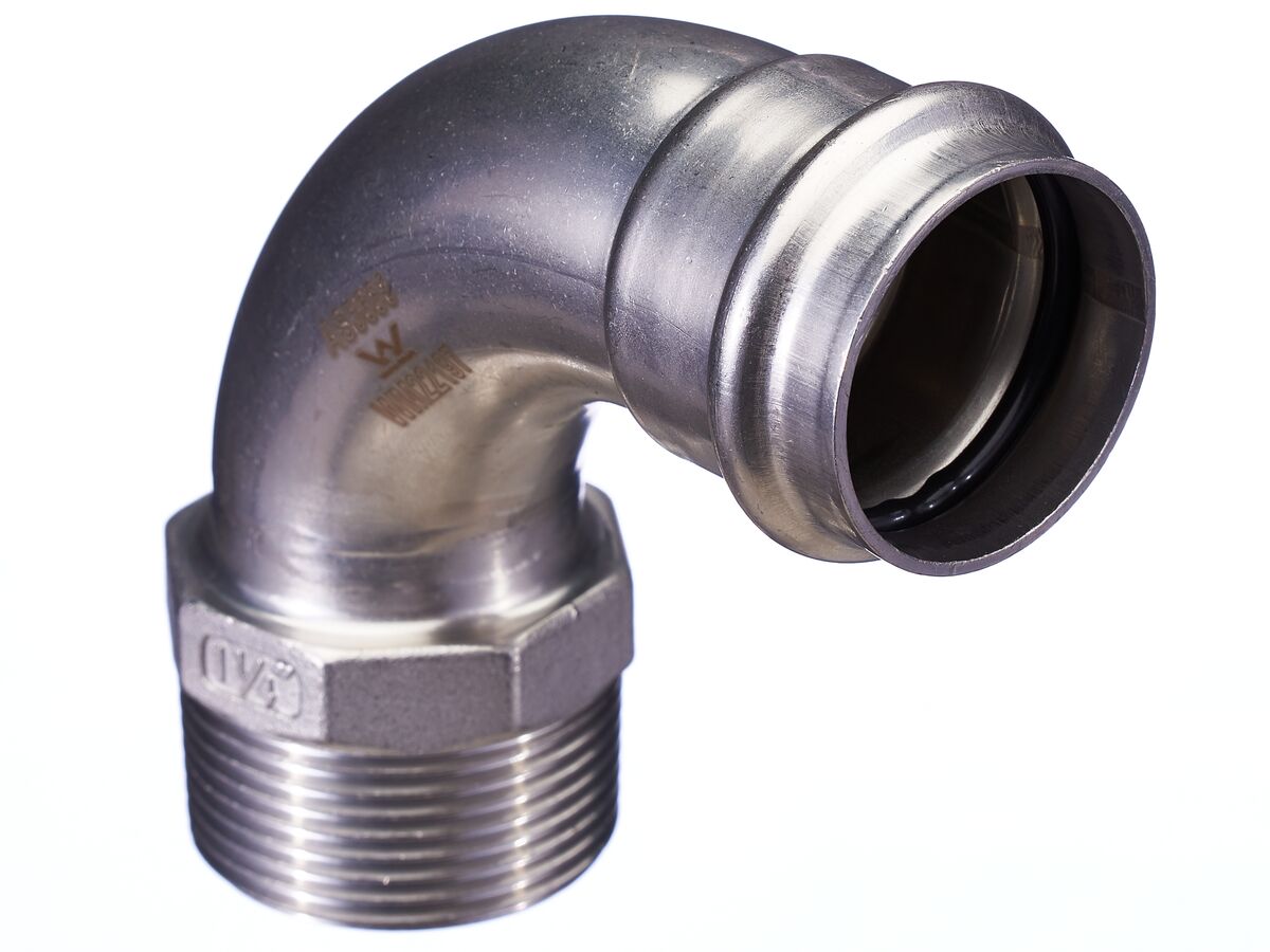 >B< Press Stainless Steel Male Elbow 90 Degree 35mm x 1 1/4""