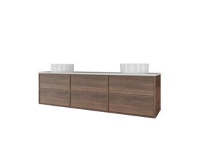 Kado Aspect Wall Hung Vanity Unit 1800mm Double Bowl 6 Drawer Corian 20mm Top
