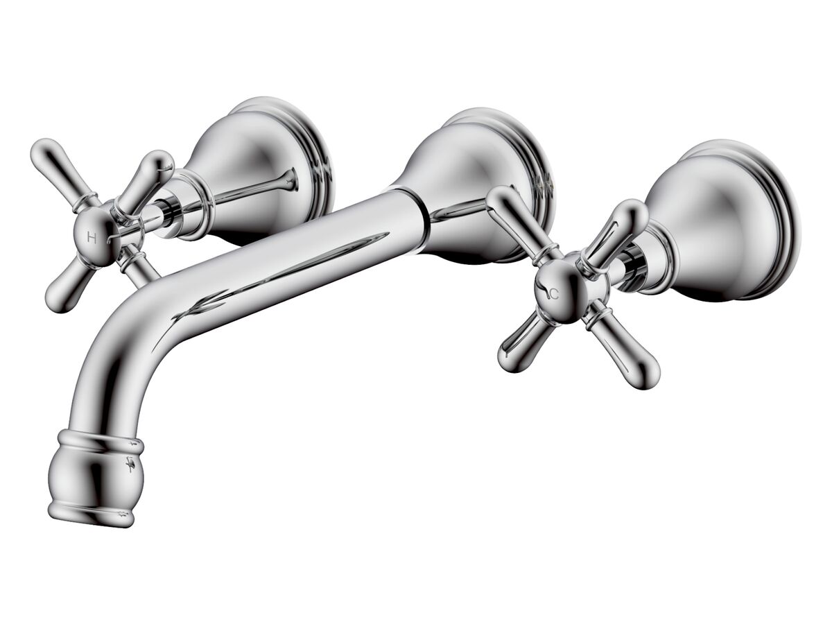 Milli Voir Wall Bath Set Cross Handle 220mm Chrome